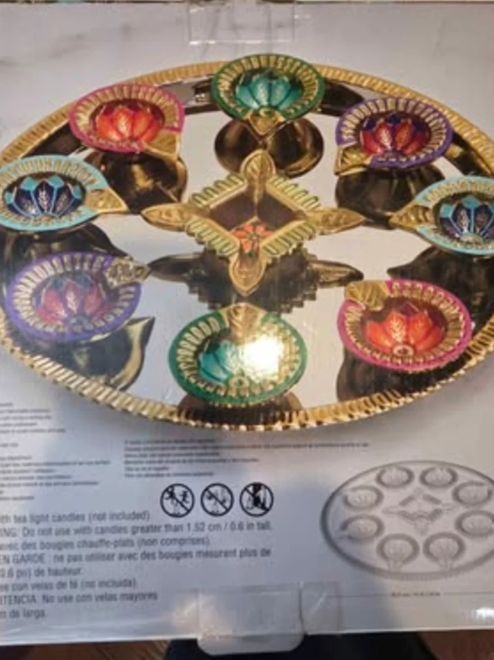Diwali Diya Decorative 10-Piece Set - Multicolor